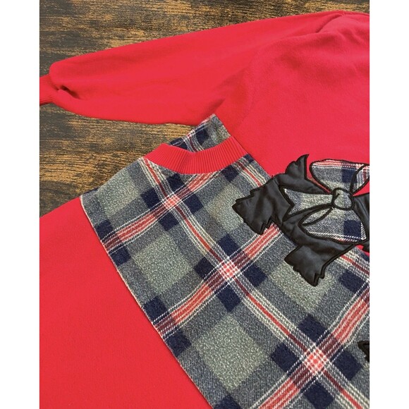 Vintage Nightgown Womens 8 Scottish Terrier Dog Pups Red Embroidery Erika Taylor - Picture 8 of 16